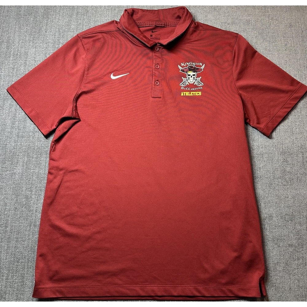 Nike Dri-FIT Short Sleeve Polo Shirt Men's XL Red Kingston Buccaneers Athletics